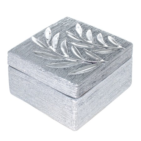 Caja Decorativa Signes Grimalt Plateado Cerámica 13 x 7,5 x 13 cm