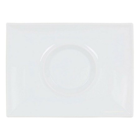 Assiette plate Gourmet Porcelaine Blanc (29,5 x 22 x 3 cm)