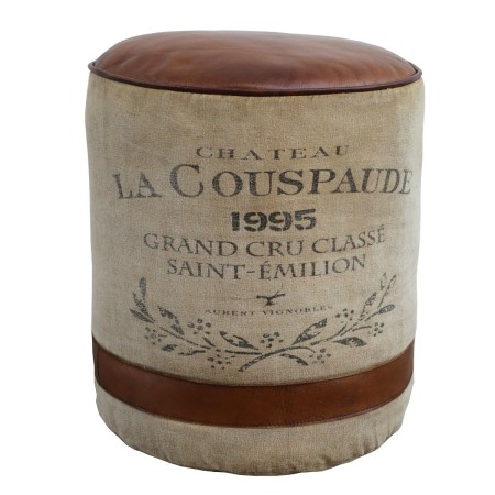 Pouf Signes Grimalt Rond Vintage Marron Beige 40 x 54 x 40 cm