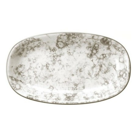 Plateau Porcelaine Blanc/Marron (15 x 8,7 x 2,3 cm)
