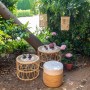 Puff Signes Grimalt Redondo Blanco Natural 40 x 40 x 40 cm