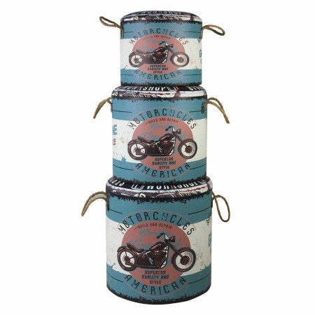 Juego de taburetes Signes Grimalt Motocicleta Vintage 40 x 42 x 40 cm