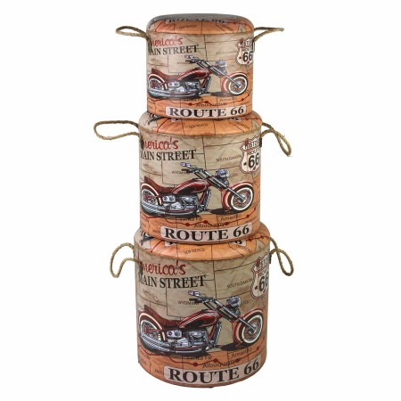 Jeu de tabourets Signes Grimalt Motocyclette Vintage 40 x 42 x 40 cm