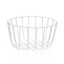 Frutero Versa Blanco Metal Cerámica Acero 26 x 13 x 26 cm