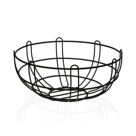 Frutero Versa Negro Metal Cerámica Acero 26 x 11 x 26 cm