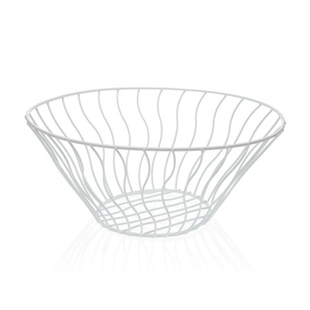 Frutero Versa Blanco Metal Cerámica Acero 28 x 11,5 x 28 cm