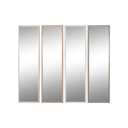 Miroir mural Home ESPRIT Blanc Marron Beige Gris Verre polystyrène 33,2 x 3 x 125 cm (4 Unités)