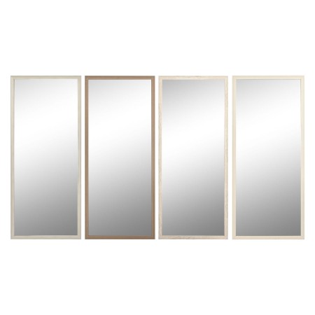 Miroir mural Home ESPRIT Blanc Marron Beige Gris Verre polystyrène 66 x 2 x 154 cm (4 Unités)