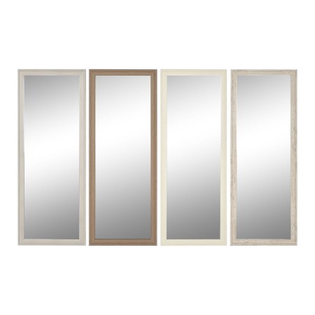 Espejo de pared Home ESPRIT Blanco Marrón Beige Gris Cristal Poliestireno 36 x 2 x 95,5 cm (4 Unidades)