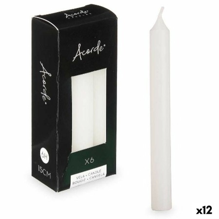 Set de Velas Blanco 2 x 2 x 15 cm (12 Unidades)