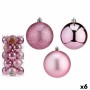 Set de Bolas de Navidad Rosa Plástico Ø 8 cm (6 Unidades)