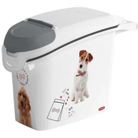 Boîte d'aliments pour animaux Curver Love Pets Blanc Caoutchouc Plastique 15 L