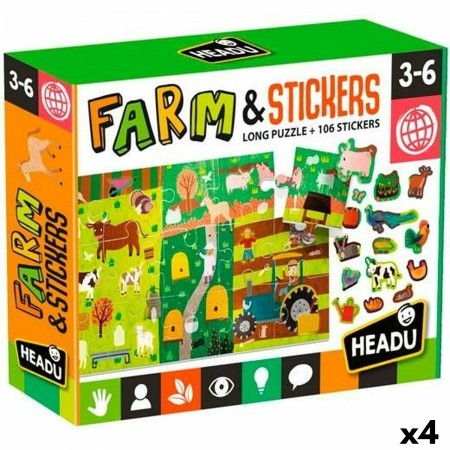 Puzzle HEADU Farm & Stickers (4 Unités)