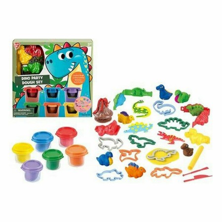 Juego de Plastilina PlayGo Dino Party Dough Multicolor (23 Piezas)