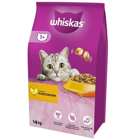 Aliments pour chat Whiskas  Adulte Poulet Légumes 14 Kg