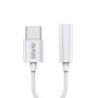 Adaptador USB-C a Jack 3.5 mm Savio AK-51 Blanco 11 cm