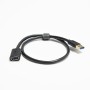 Cable USB Unitek Y-C457GBK Macho/Hembra Negro 1 m