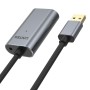 Cable USB Unitek Y-271 Macho/Hembra Negro Gris 5 m
