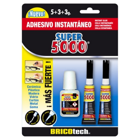 Adhésif instantané Bricotech Super 5000 3 Unités