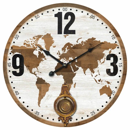 Reloj de Pared Signes Grimalt Mapamundi Madera MDF 4 x 58 x 58 cm