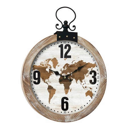 Reloj de Pared Signes Grimalt Mapamundi Madera MDF 6,5 x 54 x 40 cm