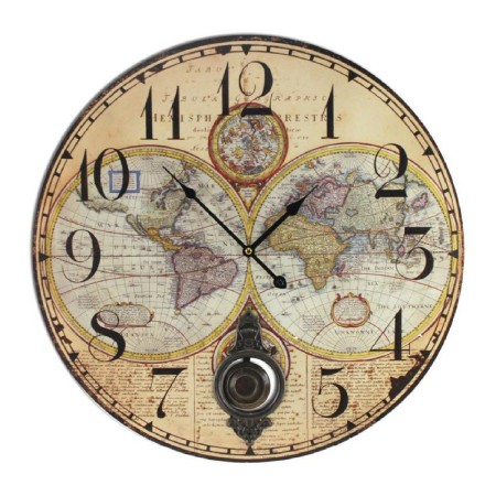 Reloj de Pared Signes Grimalt Mapamundi Madera MDF 4 x 58 x 58 cm