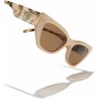 Gafas de Sol Unisex Hawkers Manhattan Ø 50 mm Crema Habana