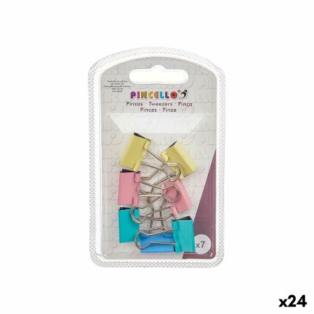 Pinzas Clip Pequeño Multicolor Metal (24 Unidades)