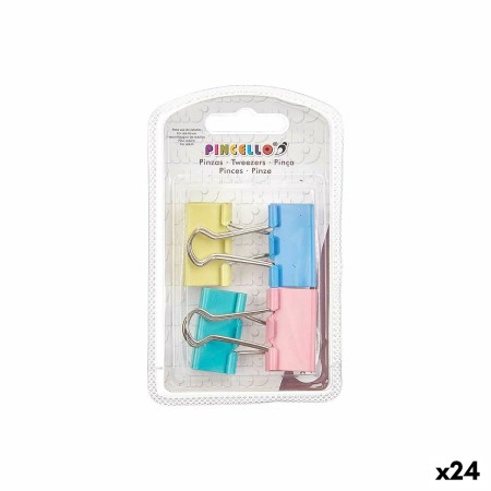 Pinzas Clip Grande Multicolor Metal (24 Unidades)