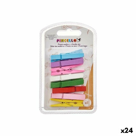 Pinzas Grande Multicolor Madera (24 Unidades)