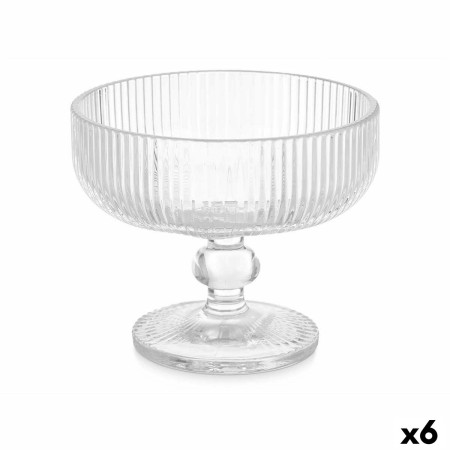 Coupe de glaces et de milkshakes Rayures Transparent verre 310 ml (6 Unités)