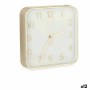 Reloj de Pared Cuadrado Dorado Vidrio Plástico 19 x 19 x 3,5 cm (12 Unidades)
