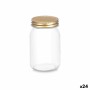 Tarro Transparente Dorado Metal Vidrio 500 ml 8 x 13 x 8 cm (24 Unidades)