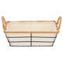 Panier Multi-usages Avec des poignées Rectangulaire Naturel Métal Tissu 30,3 x 14 x 19 cm (24 Unités)