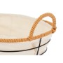 Cesta Multiusos Con asas Ovalada Natural Metal Tela 28,5 x 14 x 19,5 cm (24 Unidades)