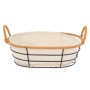 Cesta Multiusos Con asas Ovalada Natural Metal Tela 28,5 x 14 x 19,5 cm (24 Unidades)