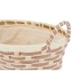 Panier Multi-usages Avec des poignées Ovale Tressée Naturel Métal Tissu 30 x 14 x 21 cm (24 Unités)