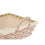 Panier Multi-usages Avec des poignées Carré Tressée Naturel Métal Tissu 27 x 13 x 21 cm (24 Unités)