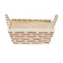 Panier Multi-usages Avec des poignées Carré Tressée Naturel Métal Tissu 27 x 13 x 21 cm (24 Unités)