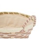 Cesta Multiusos Con asas Redonda Trenzada Natural Metal Tela 26,5 x 12,5 x 23 cm (24 Unidades)