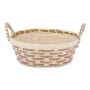 Panier Multi-usages Avec des poignées Ronde Tressée Naturel Métal Tissu 26,5 x 12,5 x 23 cm (24 Unités)