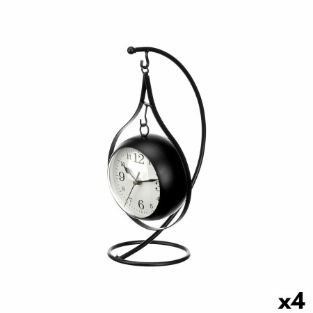 Reloj de Mesa Colgante Negro Metal 18 x 33 x 17 cm (4 Unidades)