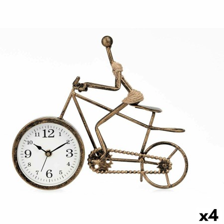 Reloj de Mesa Bicicleta Bronce Metal 27 x 22 x 10 cm (4 Unidades)