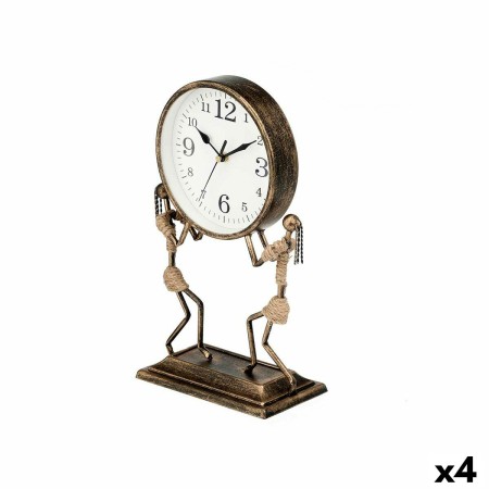 Reloj de Mesa Personas Bronce Metal 22 x 33 x 10 cm (4 Unidades)
