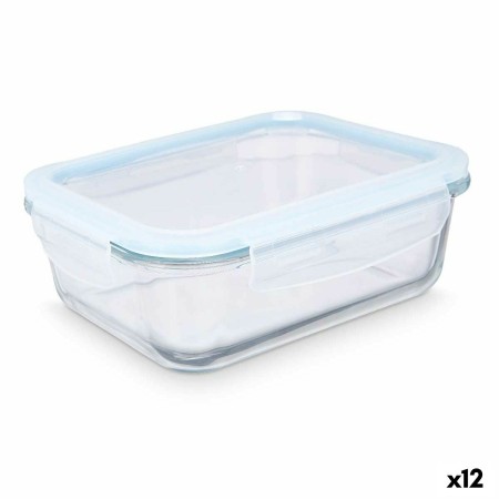 Boîte à lunch Transparent Silicone Verre Borosilicaté 1 L 22 x 7 x 16,5 cm (12 Unités)