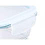 Fiambrera Transparente Silicona Vidrio de Borosilicato 1,5 L 24,5 x 7,6 x 19 cm (12 Unidades)