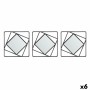 Juego de Espejos Cuadrado Abstracto Negro Polipropileno 78 x 26 x 2,5 cm (6 Unidades)