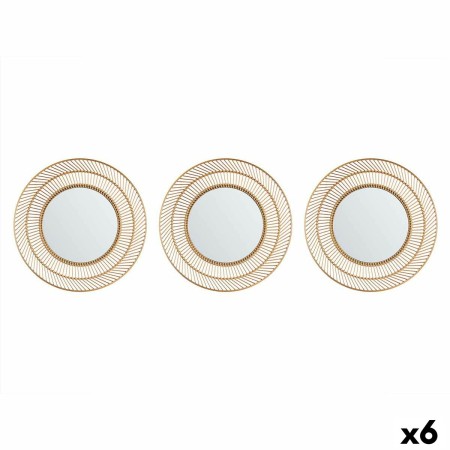 Ensemble de miroirs Rond Doré polypropylène 78 x 26 x 2,5 cm (6 Unités)