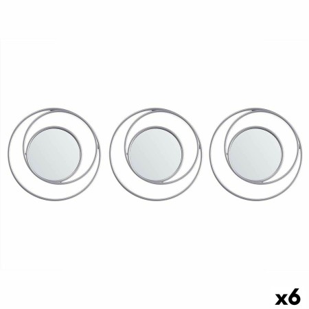 Ensemble de miroirs Rond Abstrait Argenté polypropylène 78 x 26 x 2,5 cm (6 Unités)