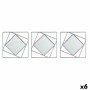 Ensemble de miroirs Carré Abstrait Argenté polypropylène 78 x 26 x 2,5 cm (6 Unités)